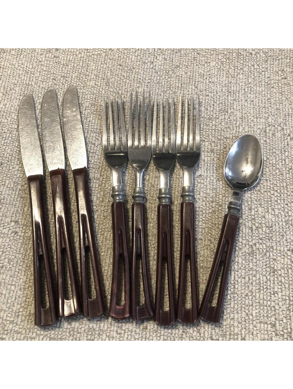 Lot Of 8 Vintage MCM Stanhome Forks, ButterKnives, Spoon Stainless